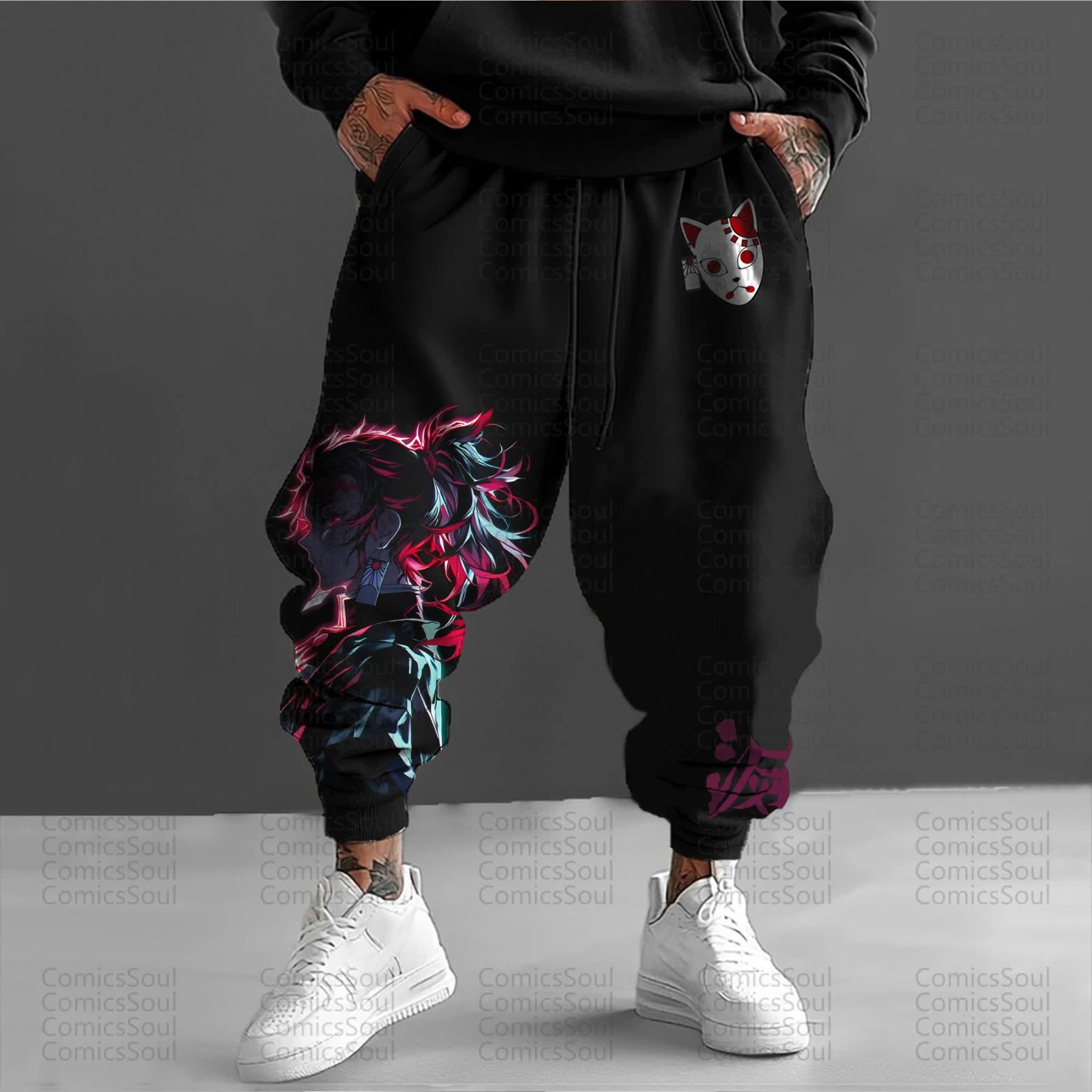 Unisex Anime Inspired Vintage Pants丨Demon Slayer X Pokémon