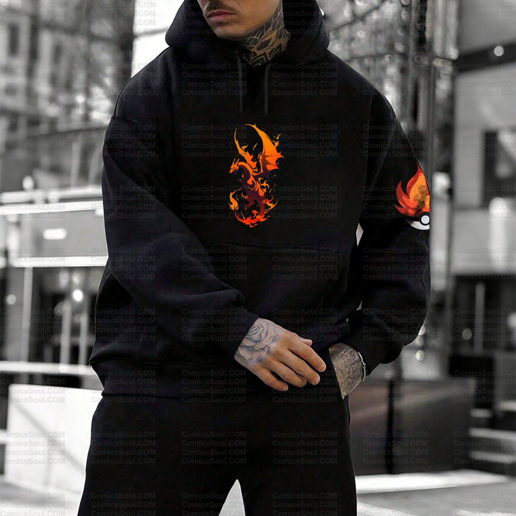 Plus Velvet Unisex Anime Graphic Streetwear Vintage Hoodie