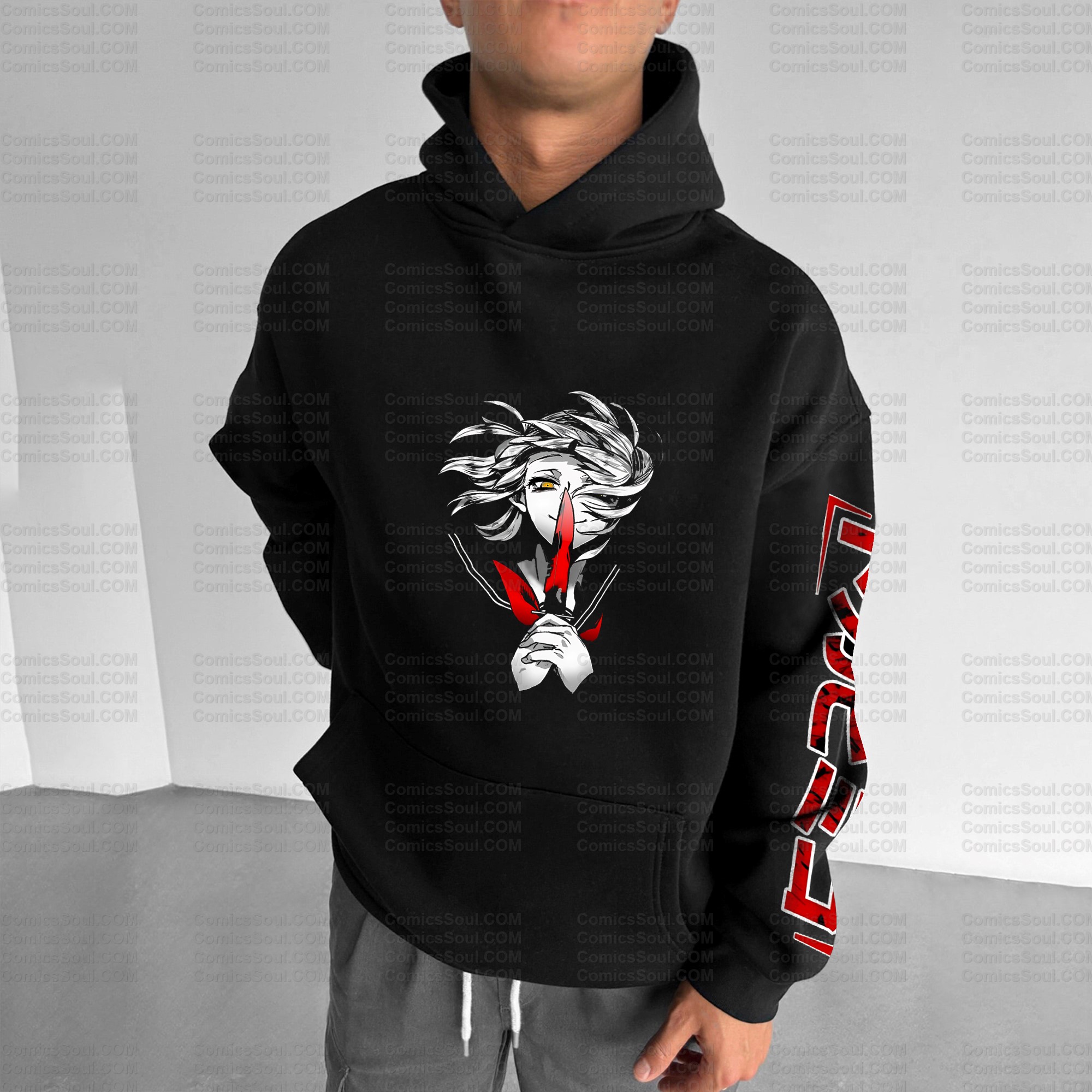 Plus Velvet Unisex Anime Graphic Streetwear Vintage Hoodie