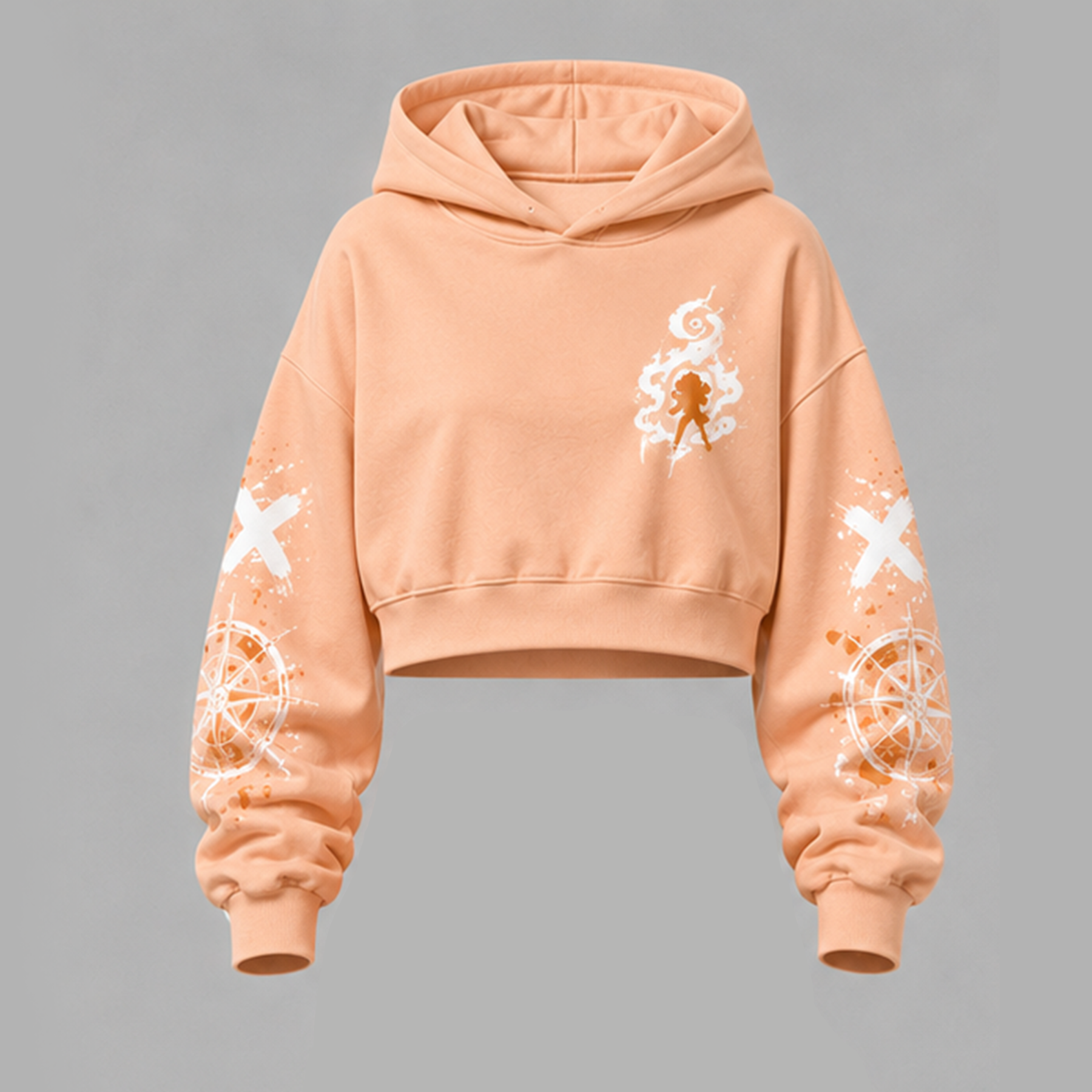 One Piece Cropped Long Sleeve Hoodie & High Waist Jogger Pants Two Piece