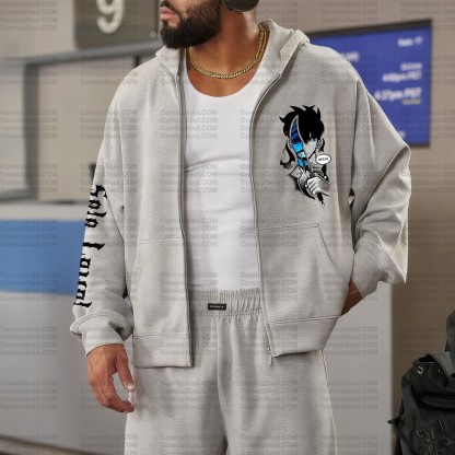 Unisex Graphic Streetwear Vintage Zipper Cardigan Plush Hoodie