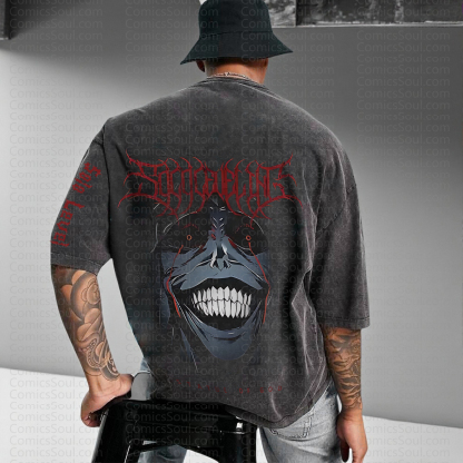 Unisex Anime Inspired Vintage Washed T-Shirt丨Solo Leveling