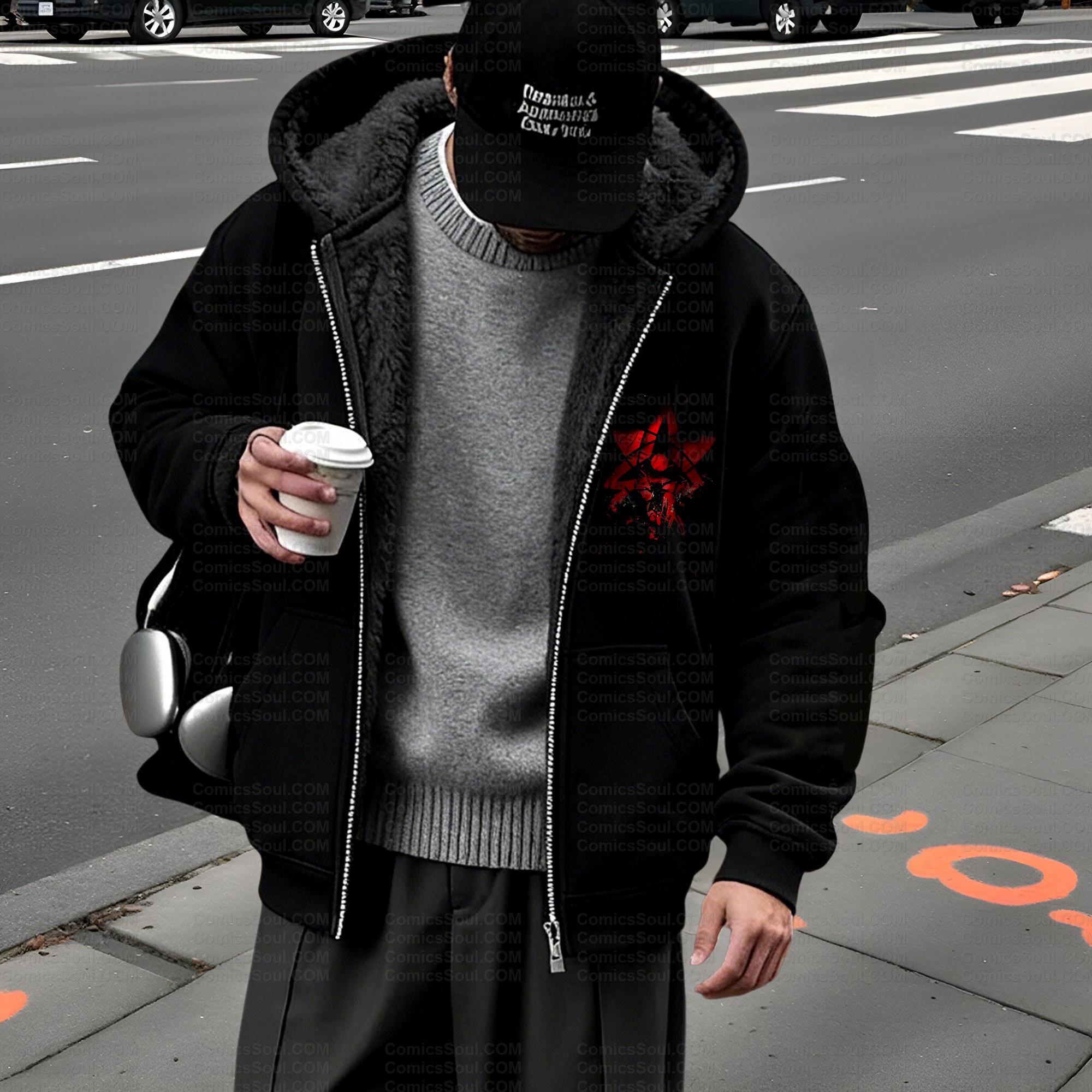 Unisex Graphic Streetwear Vintage Zipper Cardigan Plush Hoodid