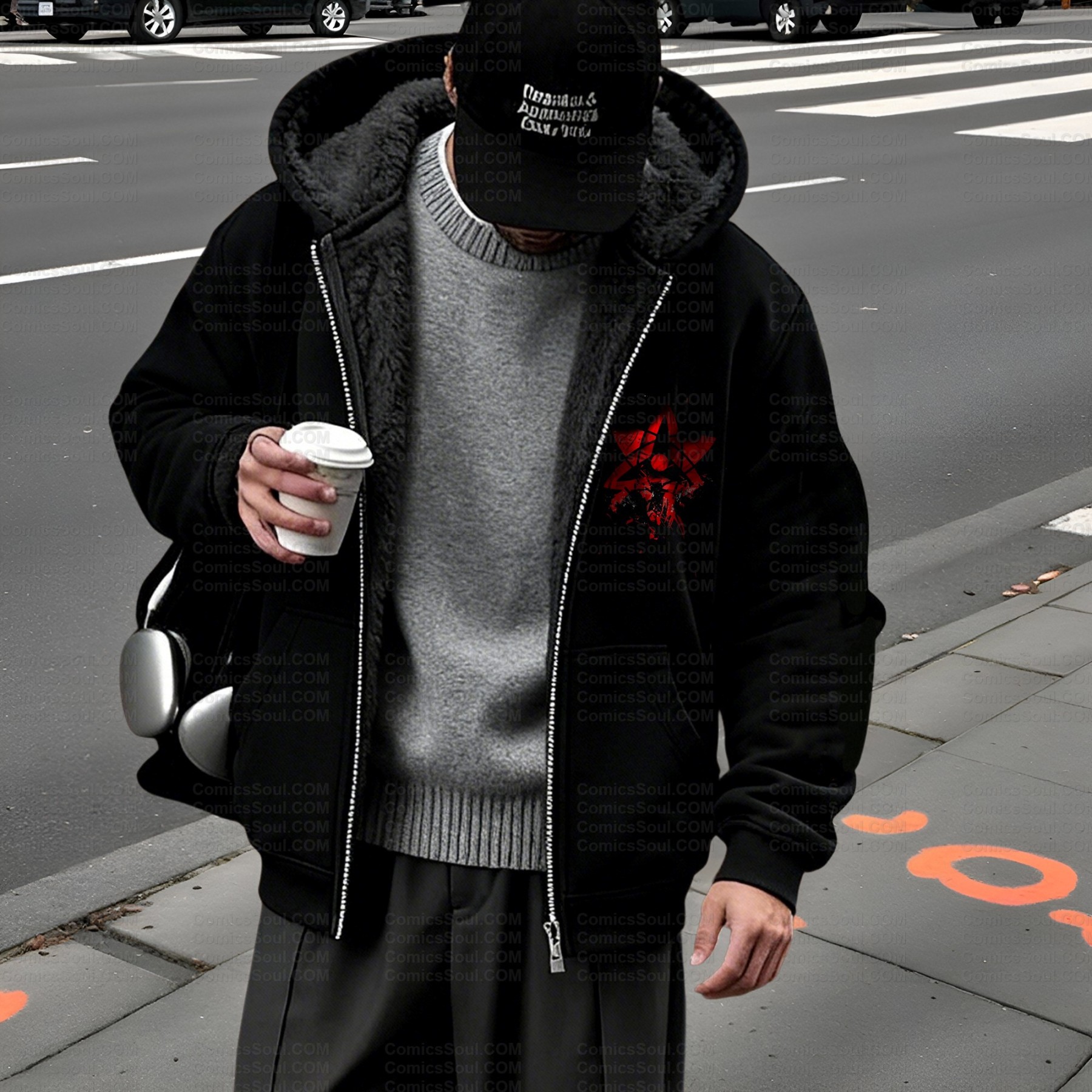 Unisex Graphic Streetwear Vintage Zipper Cardigan Plush Hoodid