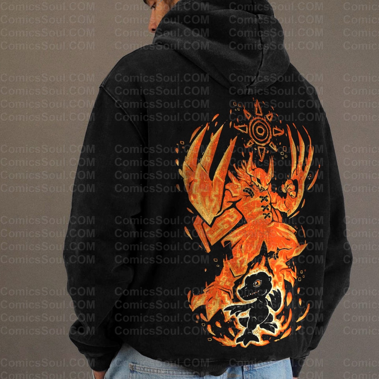 Vintage 3D Direct Inkjet Printed Washed Unisex Plush Hoodie