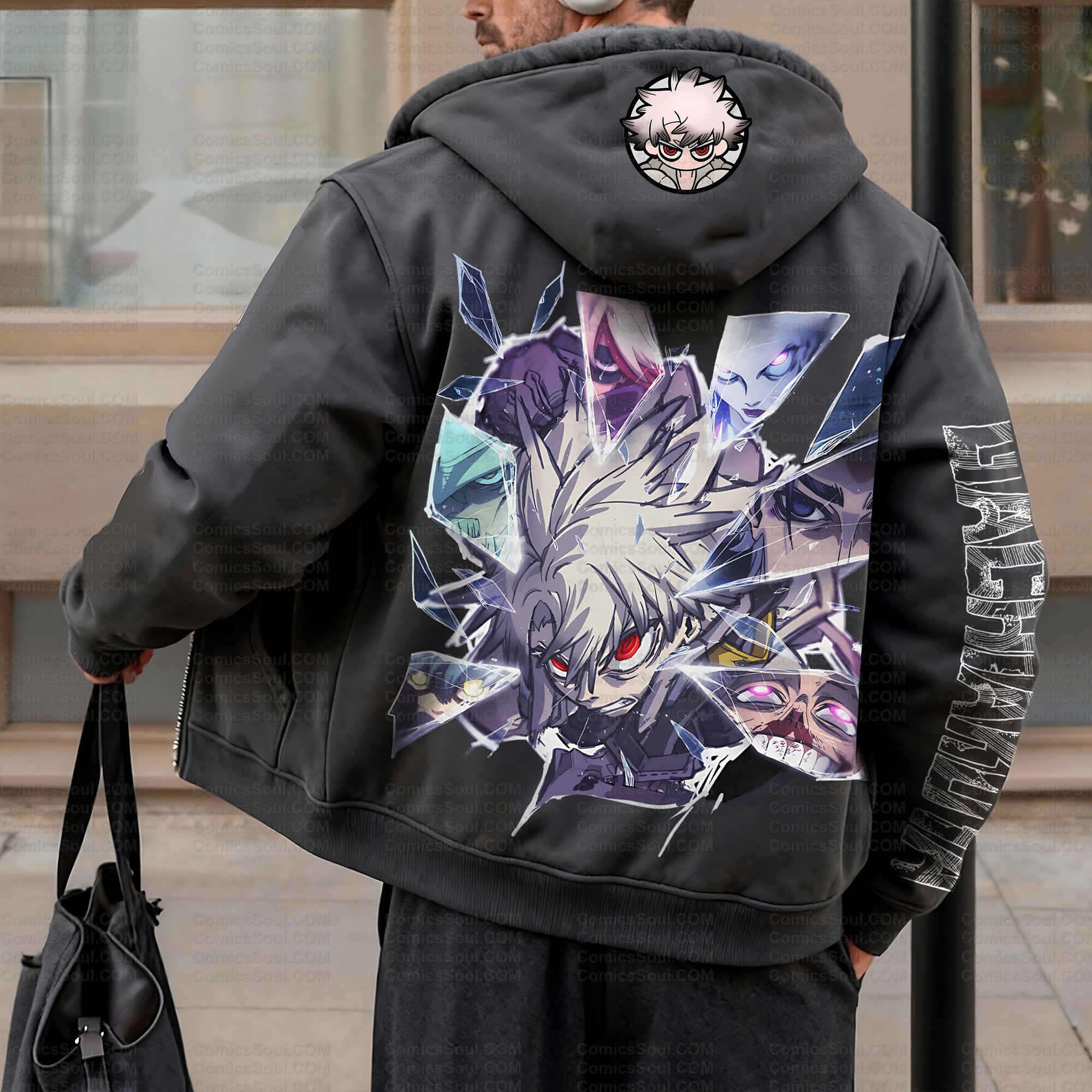 Unisex Graphic Streetwear Vintage Zipper Cardigan Plush Hoodie