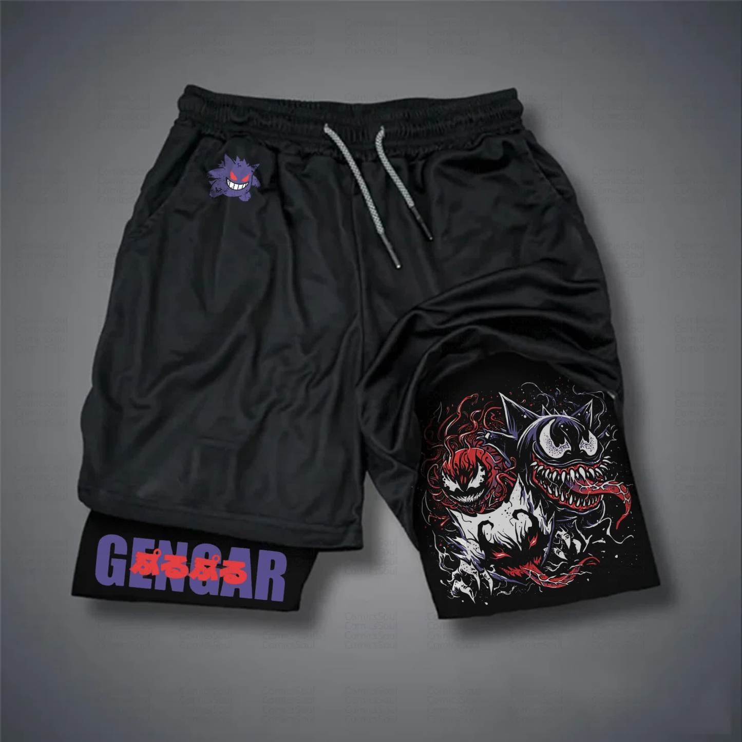 Unisex Casual Anime Streetwear Shorts 丨Demon Slayer X Pokémon