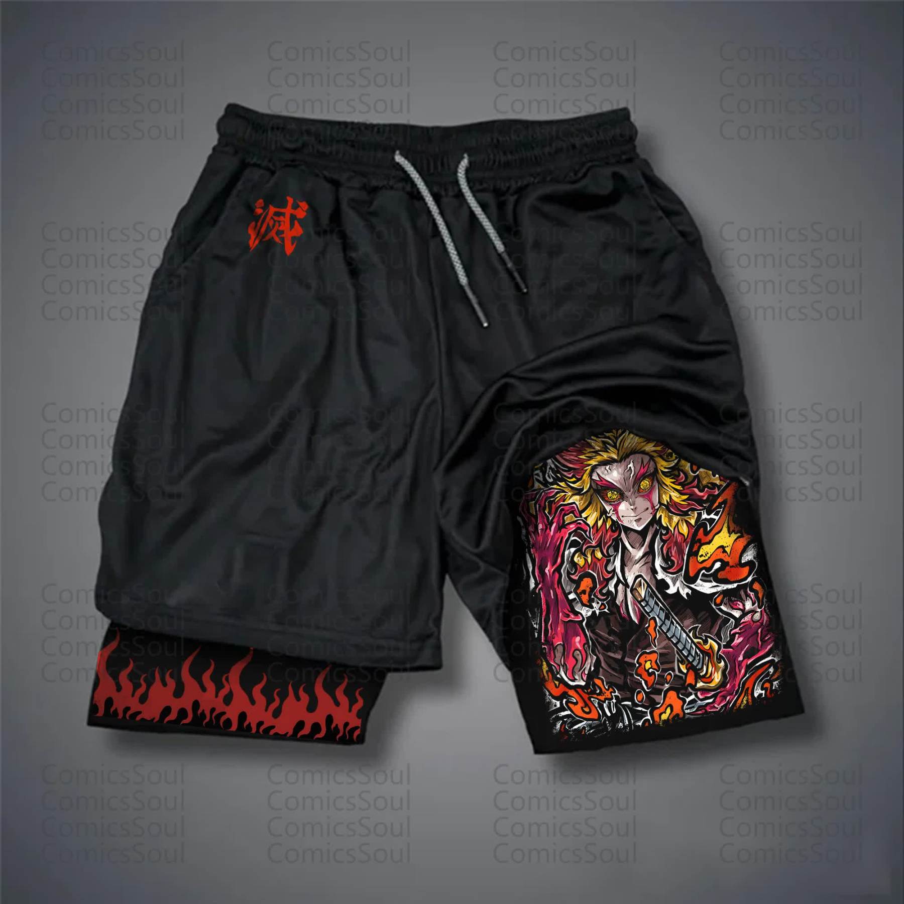 Unisex Casual Anime Streetwear Shorts 丨Demon Slayer X Pokémon