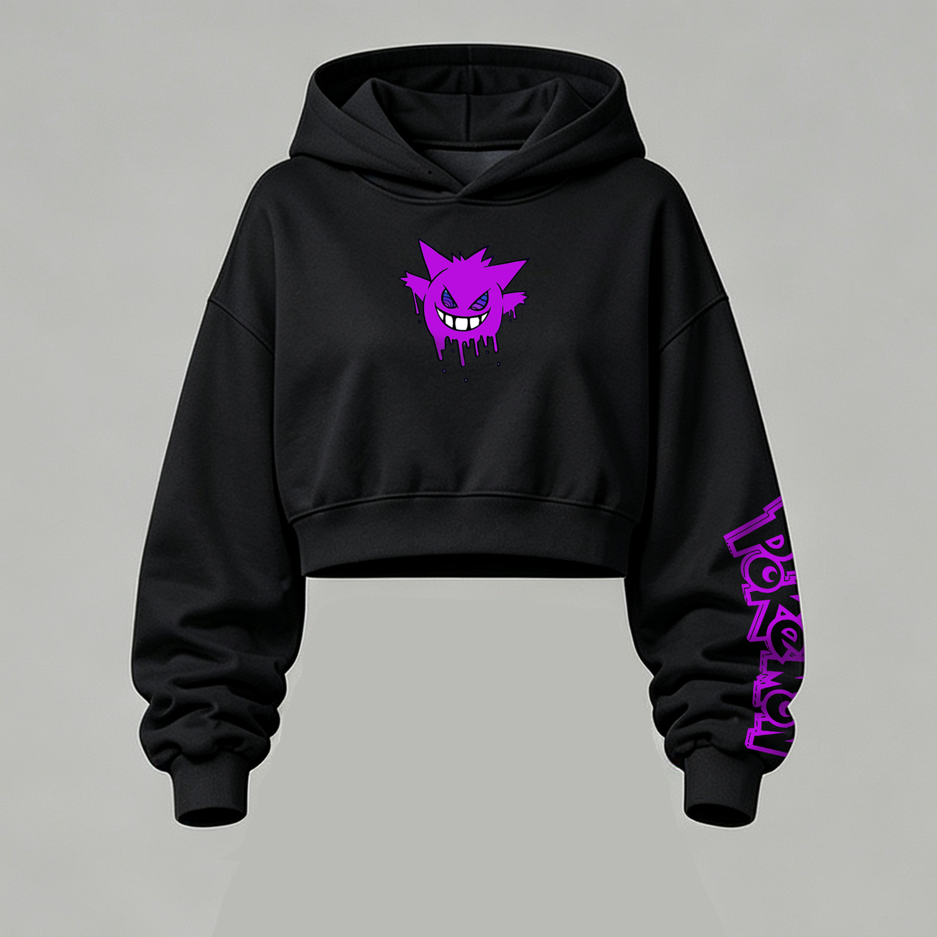 Pokémon Halloween Series Cropped Long Sleeve Hoodie & High Waist Jogger Pants Two Piece