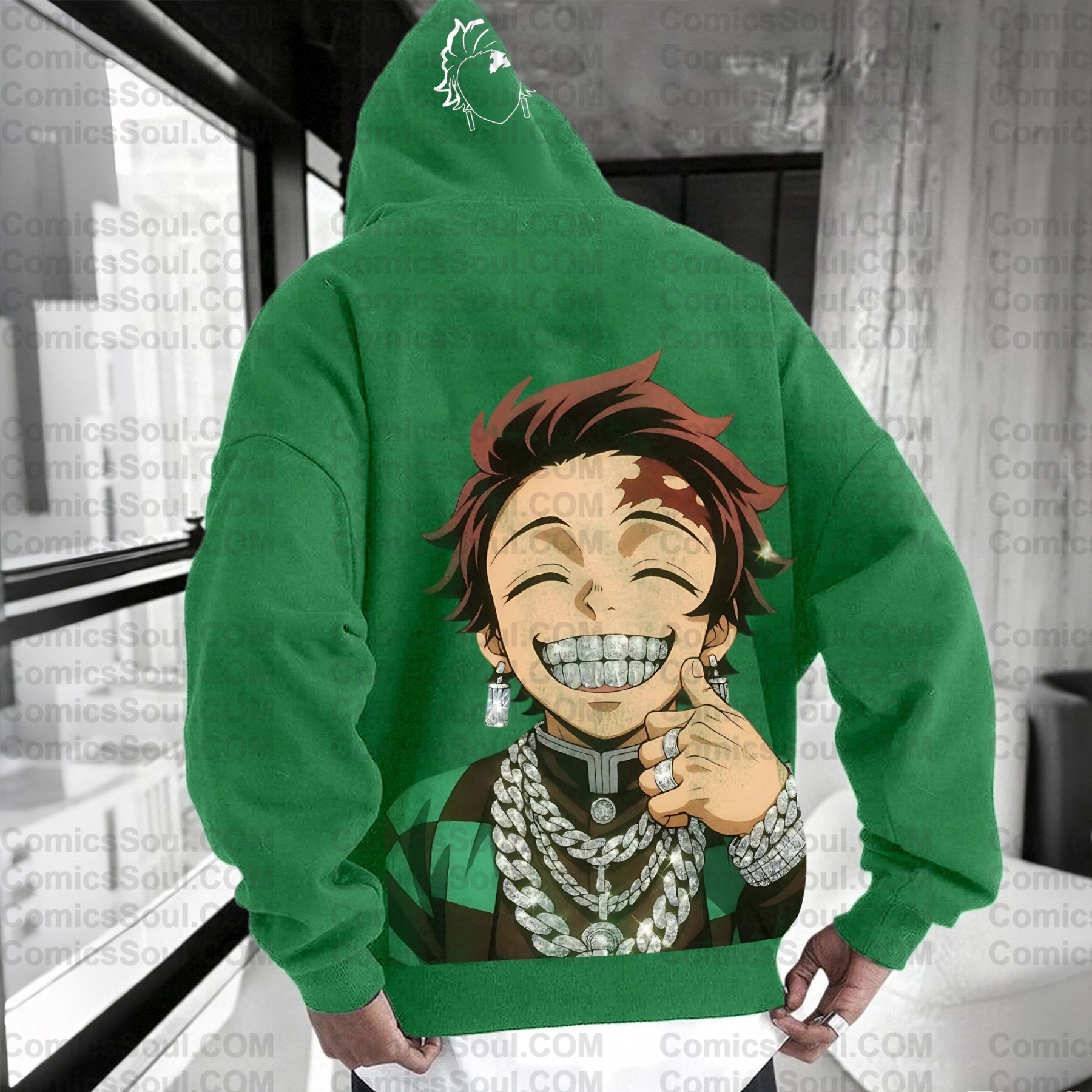 Plus Velvet Unisex Anime Graphic Streetwear Vintage Hoodie