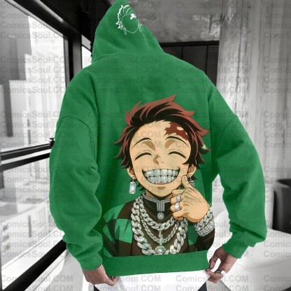 Plus Velvet Unisex Anime Graphic Streetwear Vintage Hoodie