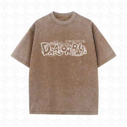 Unisex High Quality Inspired Vintage Washed 3D Direct Injection T-Shirt