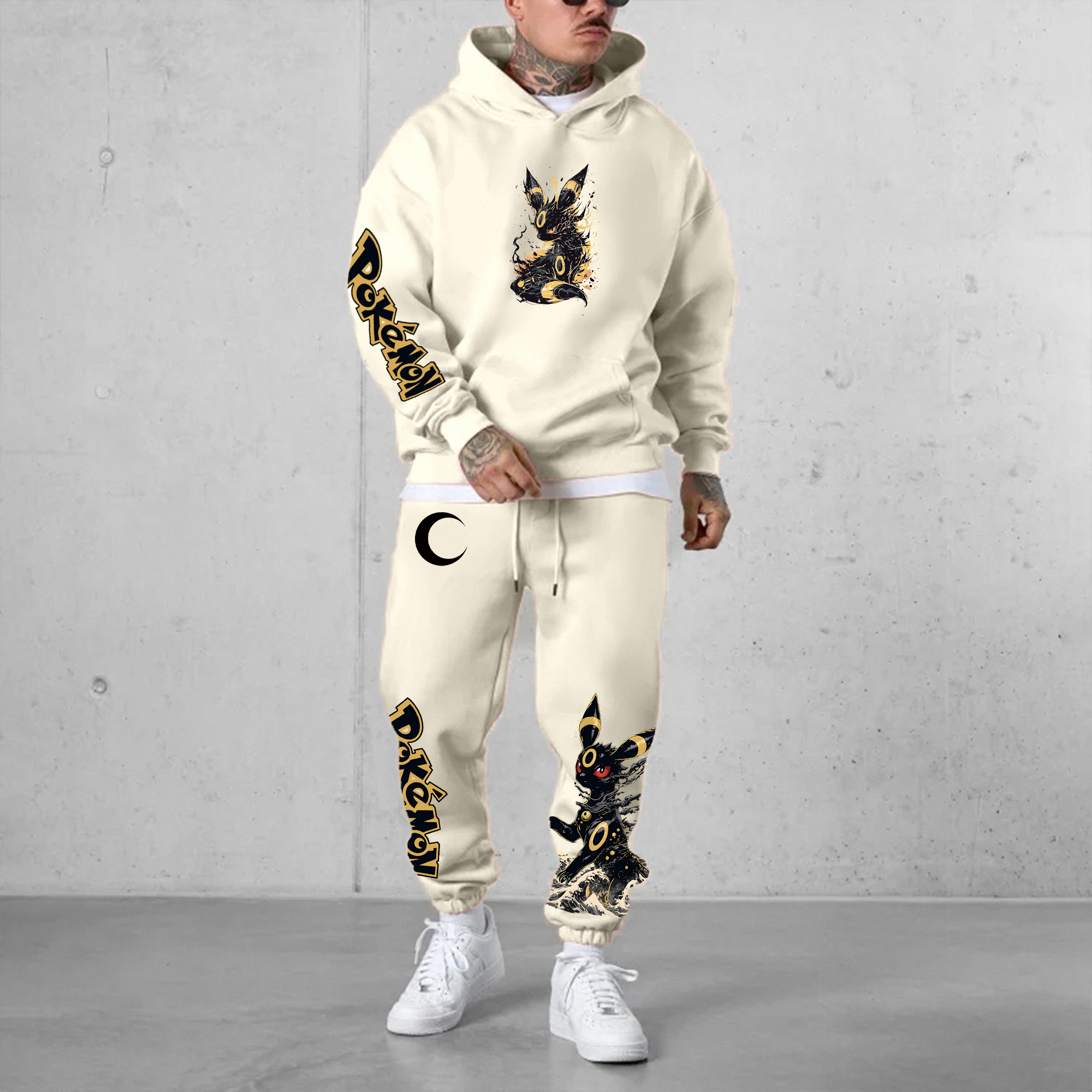 (Fleece-Lined Hoodie)  3D Printed Pullover Hoodie And Sweatpant 2pcs Tracksuits