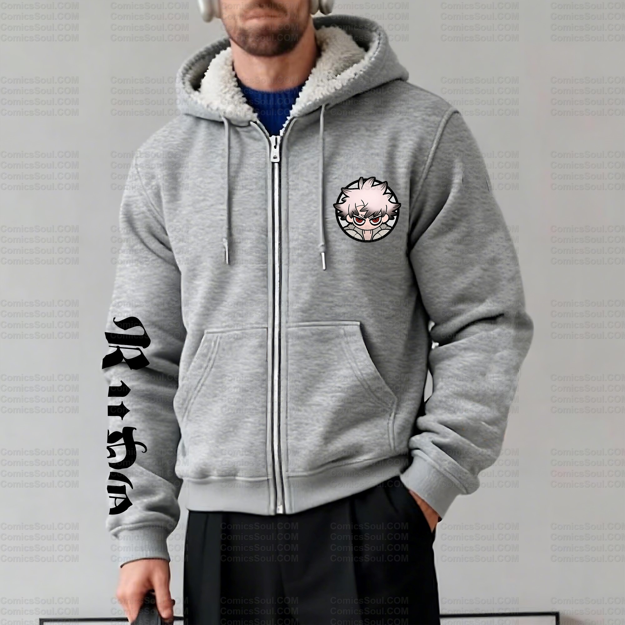 Unisex Graphic Streetwear Vintage Zipper Cardigan Plush Hoodie