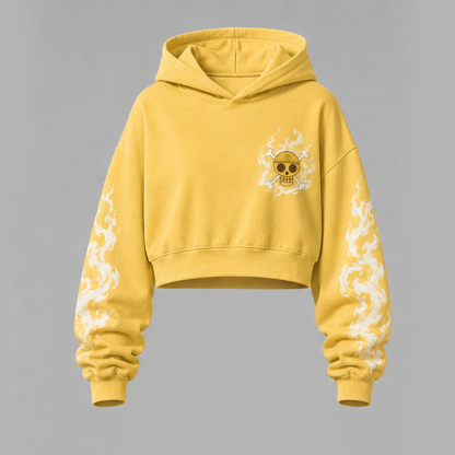 One Piece Cropped Long Sleeve Hoodie & High Waist Jogger Pants Two Piece