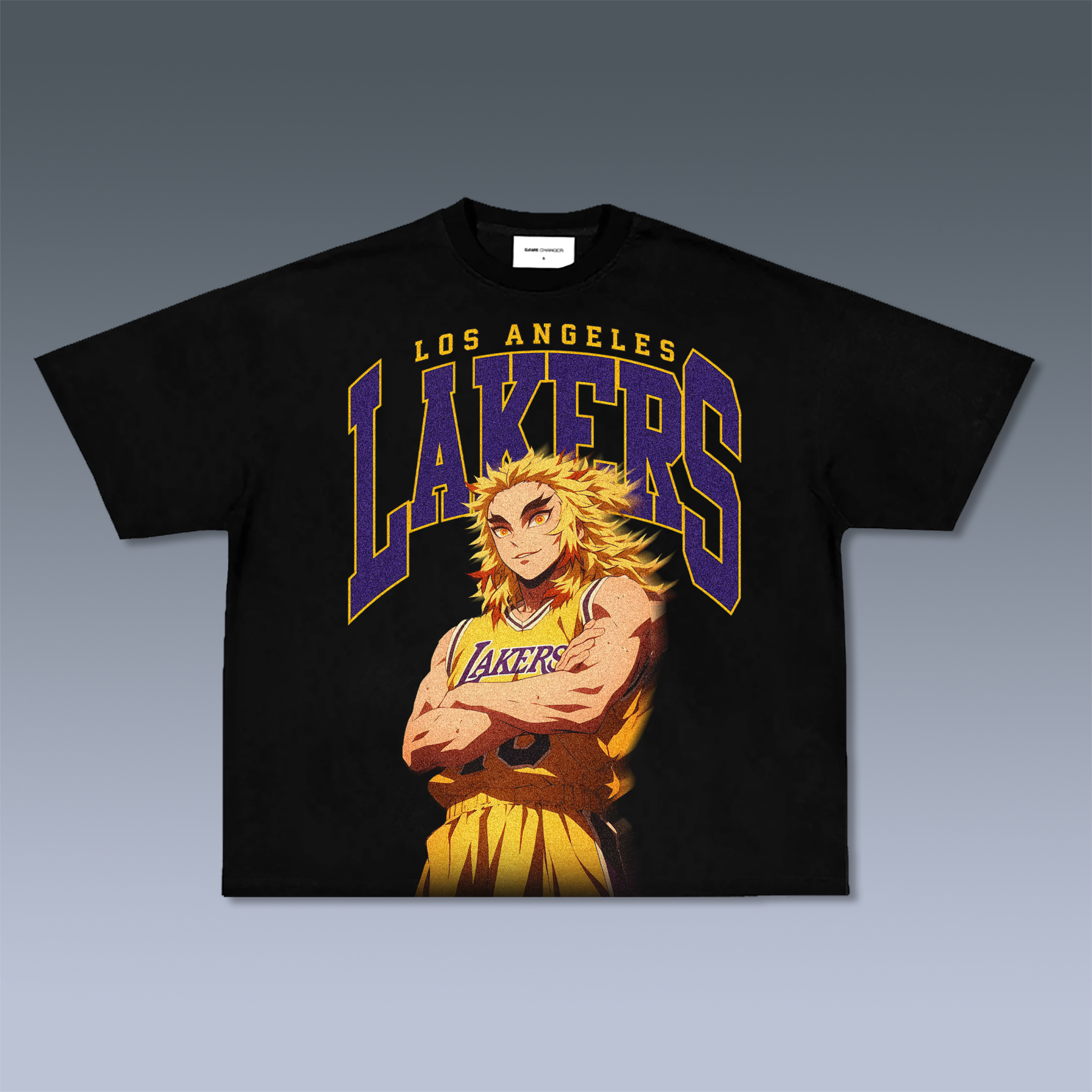 Unisex Vintage Tee丨 Lakers X Demon Slayer Tee