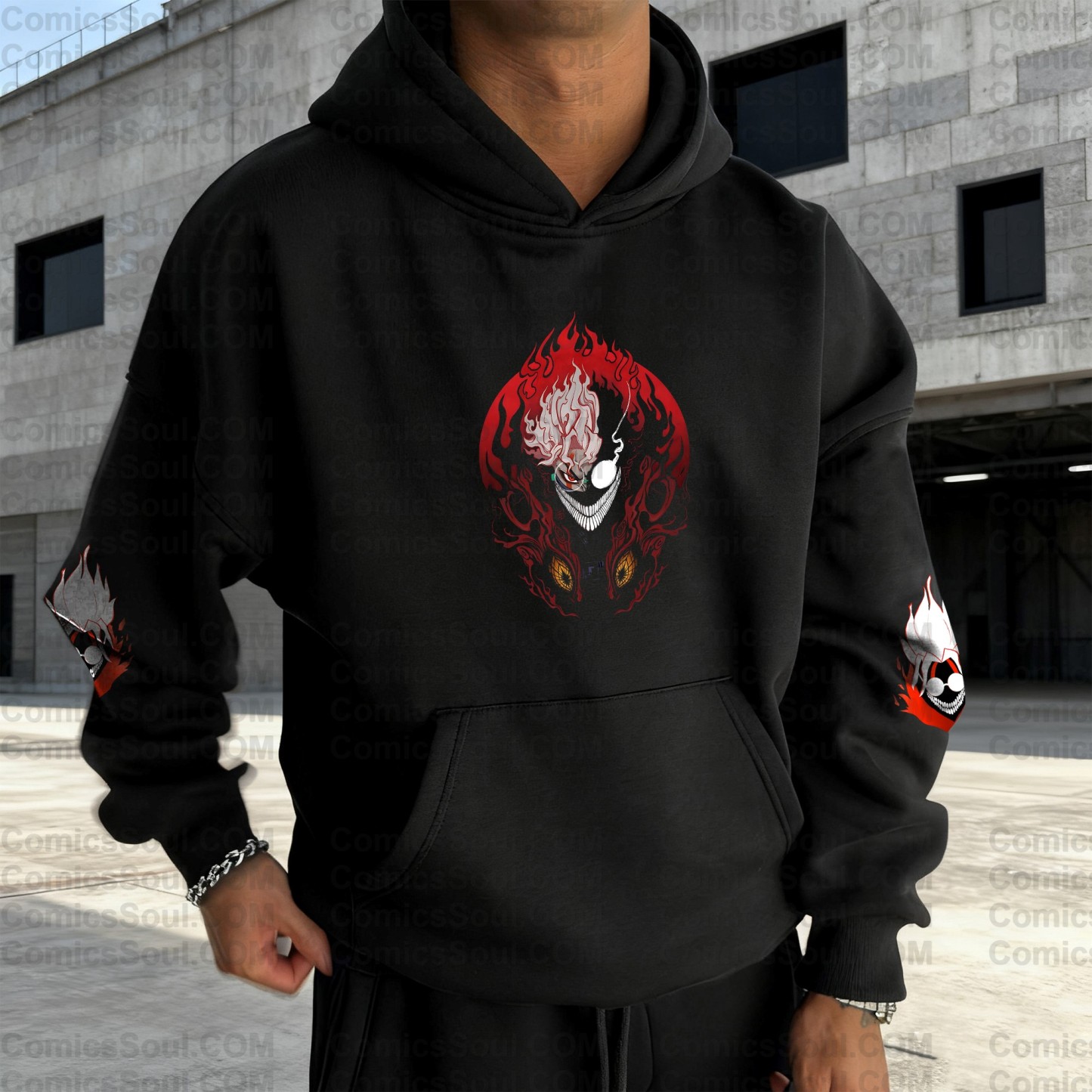 Plus Velvet Unisex Anime Graphic Streetwear Vintage Hoodie