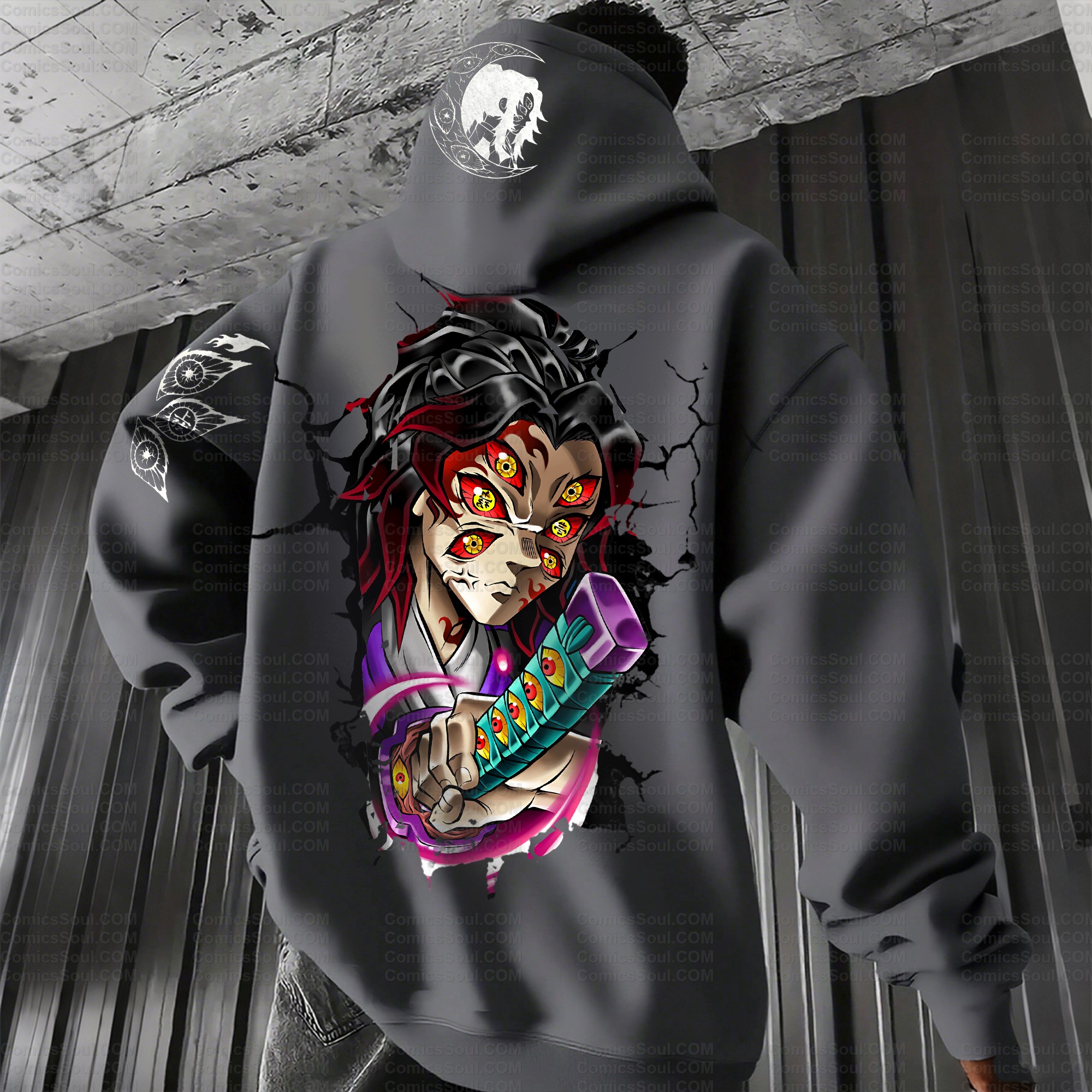 Plus Velvet Unisex Anime Graphic Streetwear Vintage Hoodie