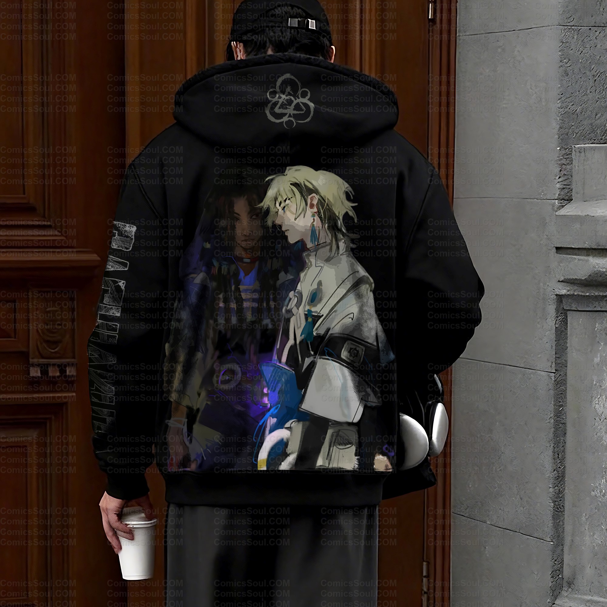 Unisex Graphic Streetwear Vintage Zipper Cardigan Plush Hoodie