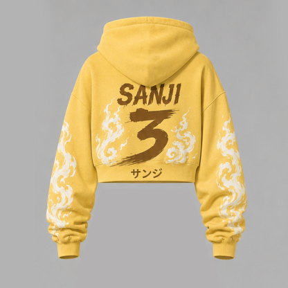 One Piece Cropped Long Sleeve Hoodie & High Waist Jogger Pants Two Piece