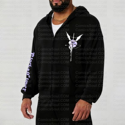 Unisex Graphic Streetwear Vintage Zipper Cardigan Plush Hoodie