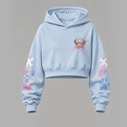 One Piece Cropped Long Sleeve Hoodie & High Waist Jogger Pants Two Piece