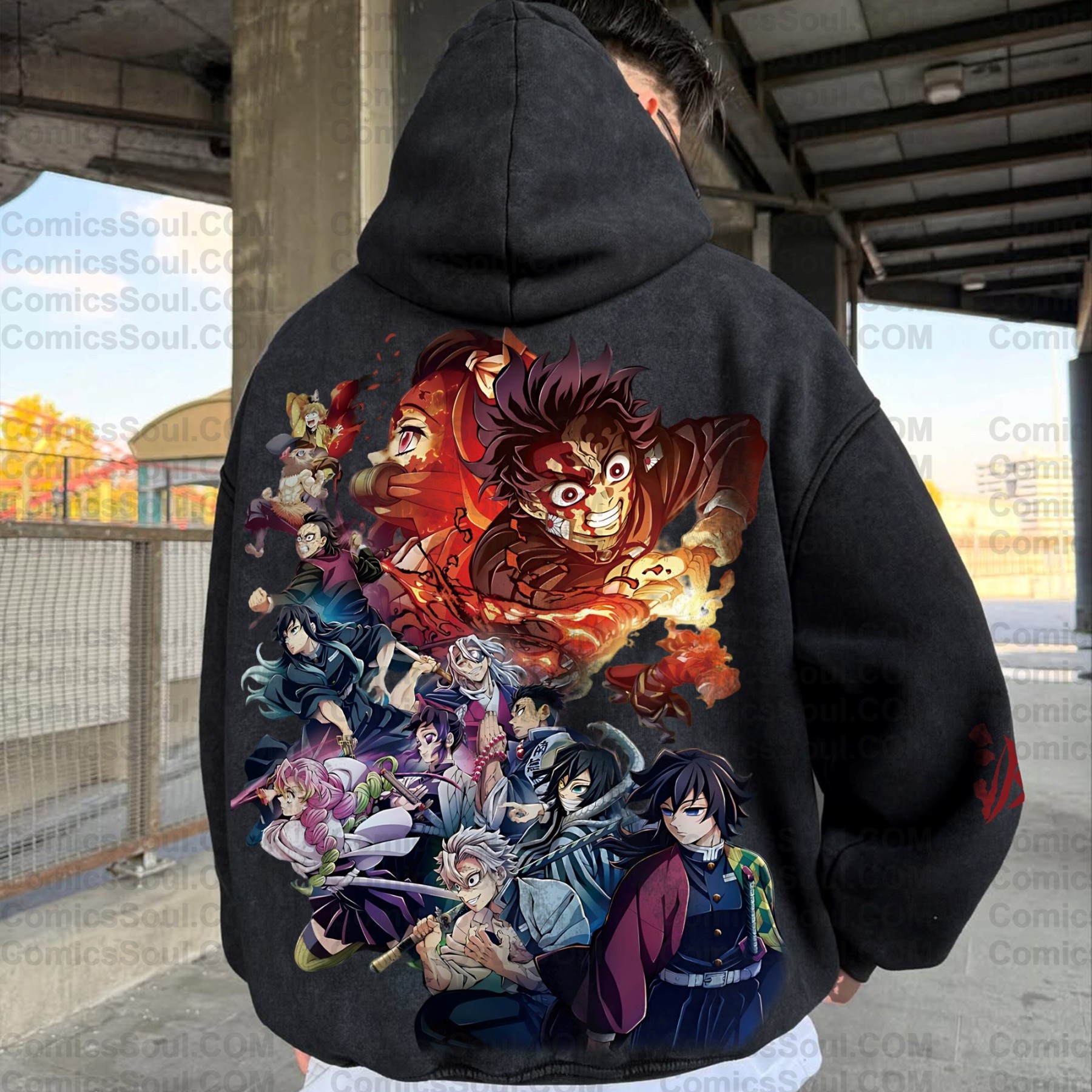 Vintage 3D Direct-Inkling Print Washed Unisex Hoodie