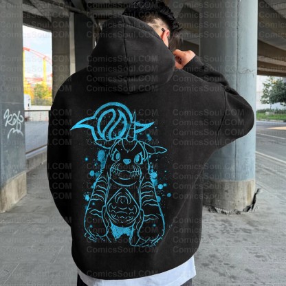 Vintage 3D Direct Inkjet Printed Washed Unisex Plush Hoodie