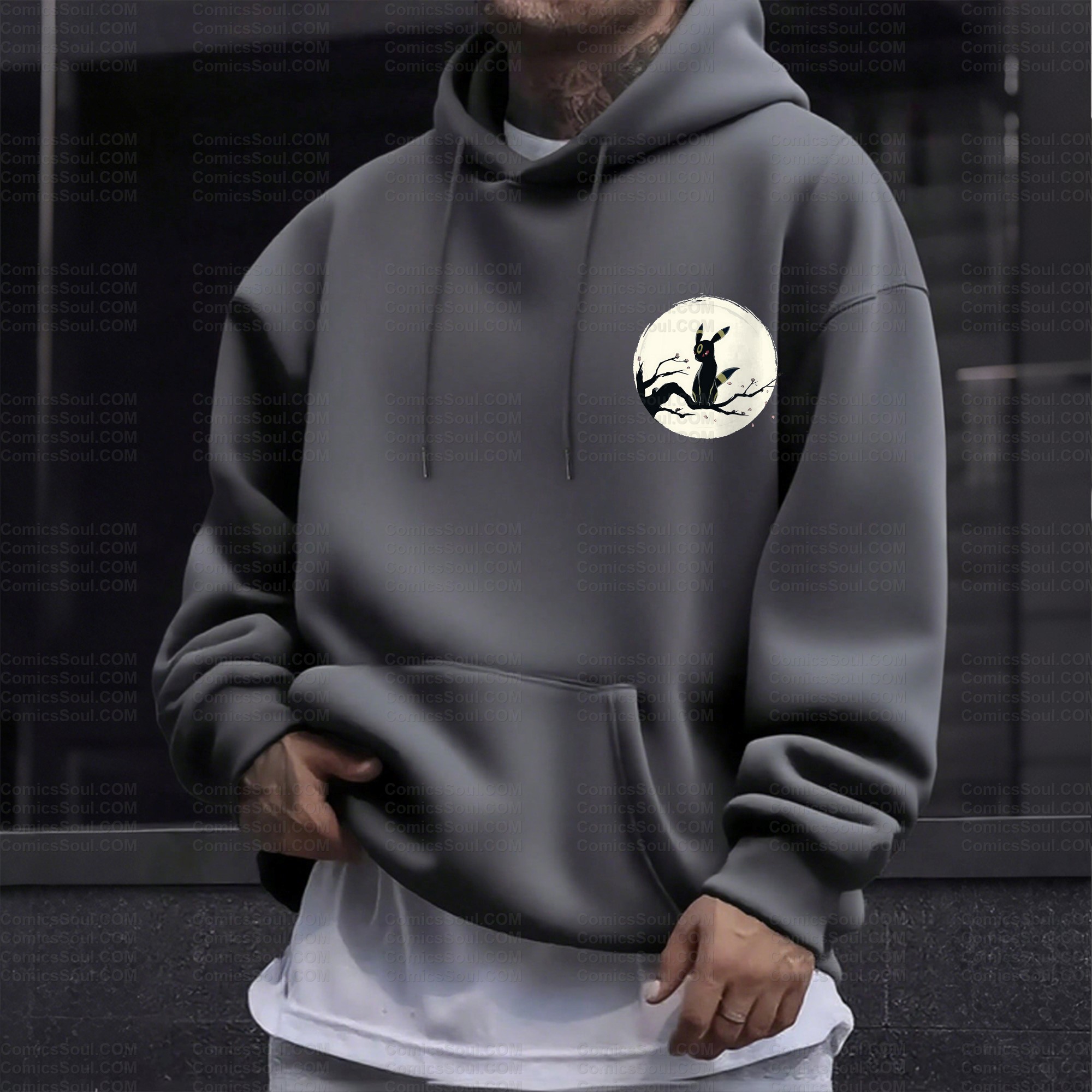 Plus Velvet Unisex Anime Graphic Streetwear Vintage Hoodie