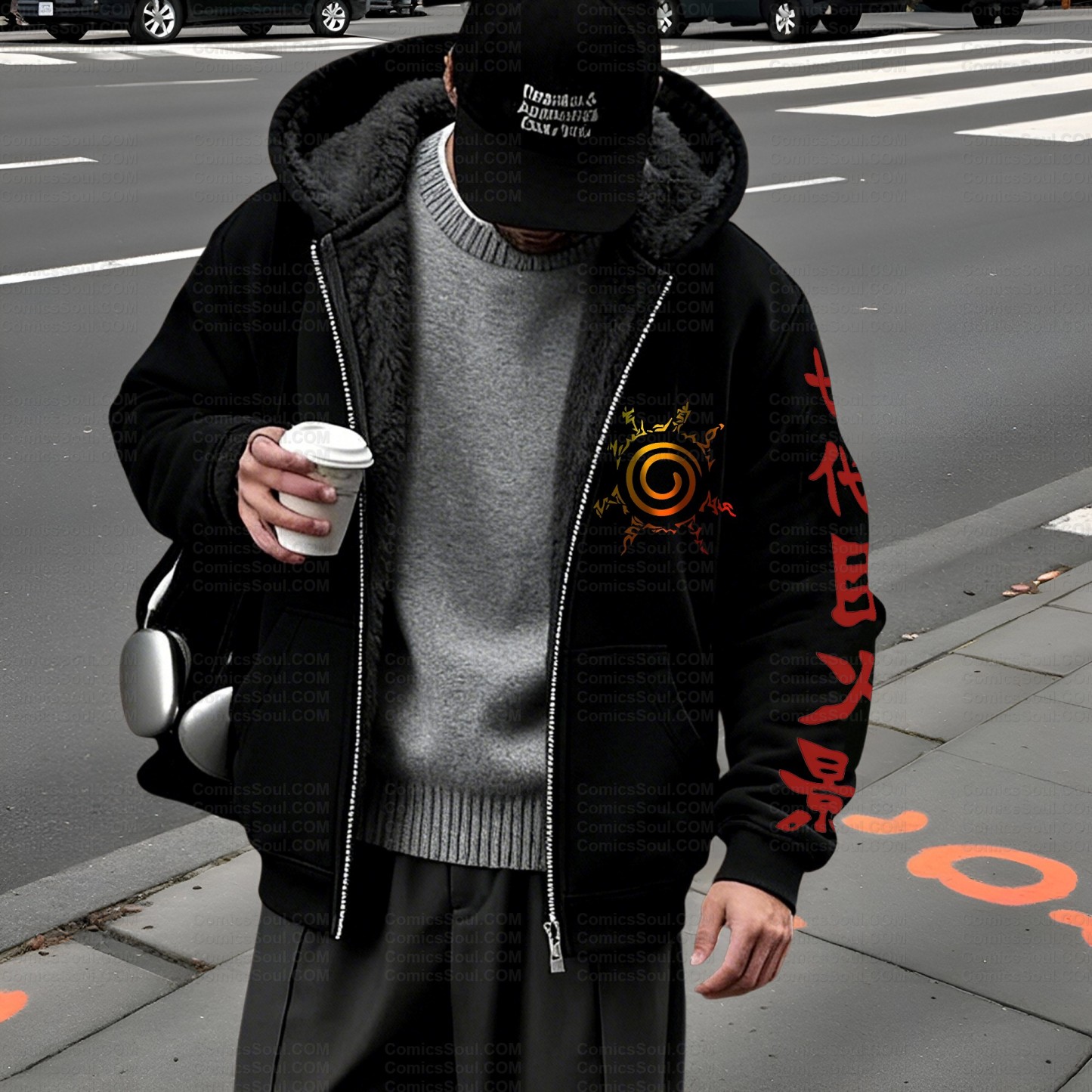 Unisex Graphic Streetwear Vintage Zipper Cardigan Plush Hoodid