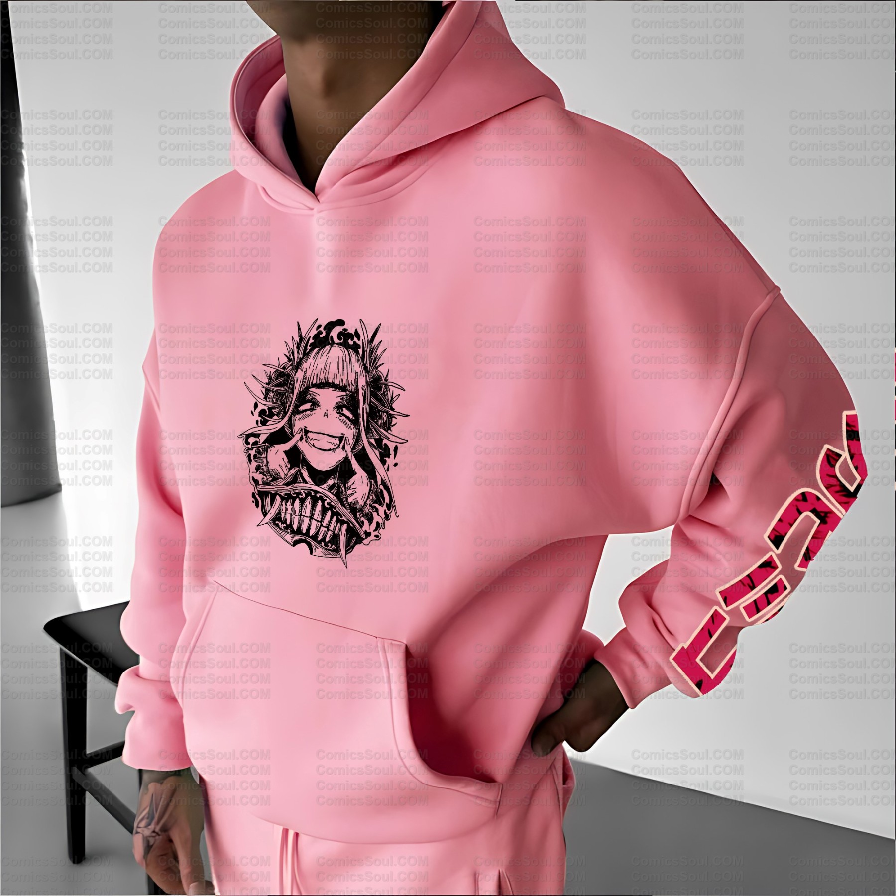 Plus Velvet Unisex Anime Graphic Streetwear Vintage Hoodie