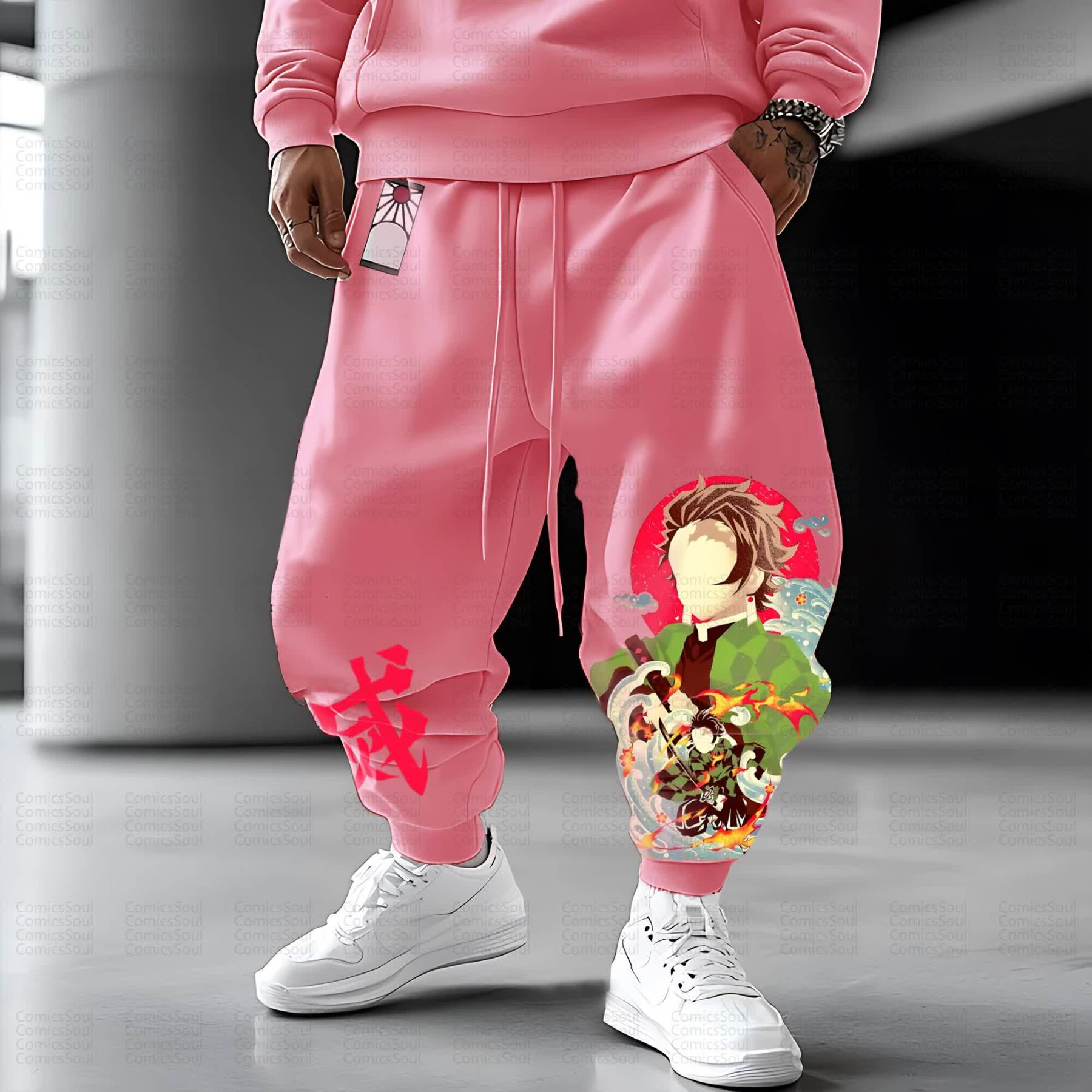 Unisex Anime Inspired Vintage Pants丨Demon Slayer X Pokémon