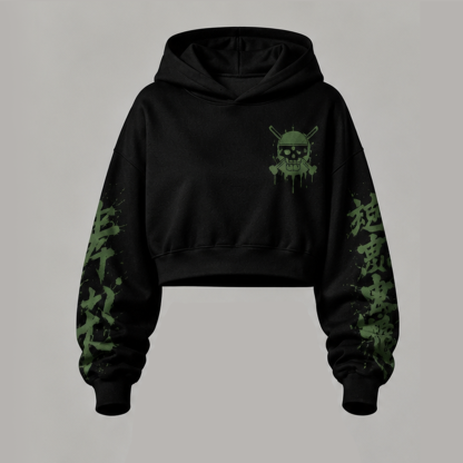One Piece Cropped Long Sleeve Hoodie & High Waist Jogger Pants Two Piece