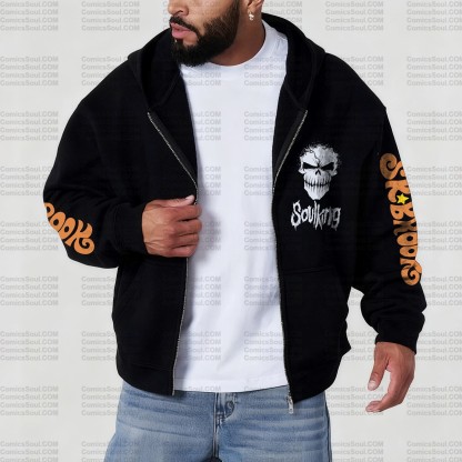 Unisex Graphic Streetwear Vintage Zipper Cardigan Plush Hoodie