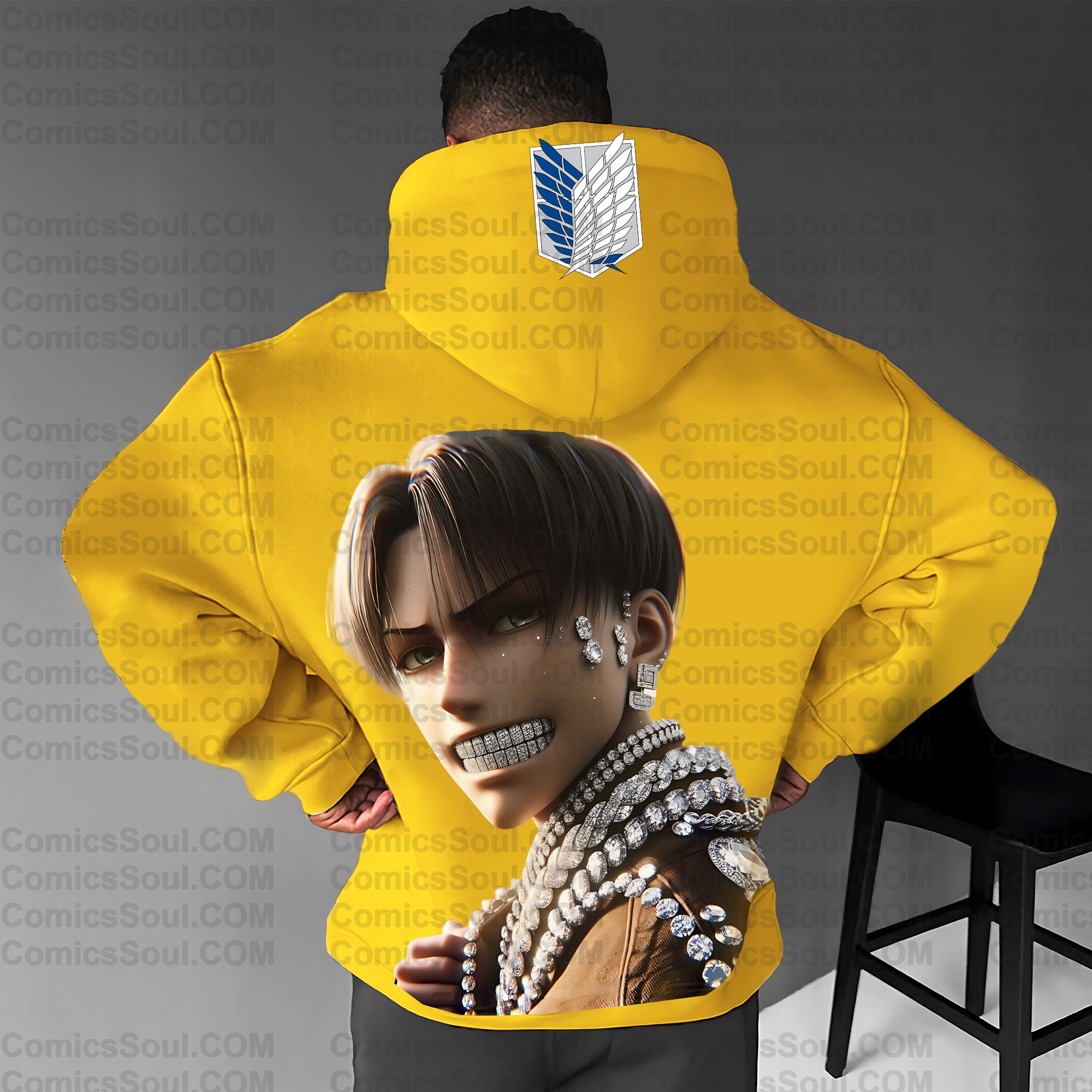 Unisex Anime Graphic Streetwear Wintage Plush Hoodie