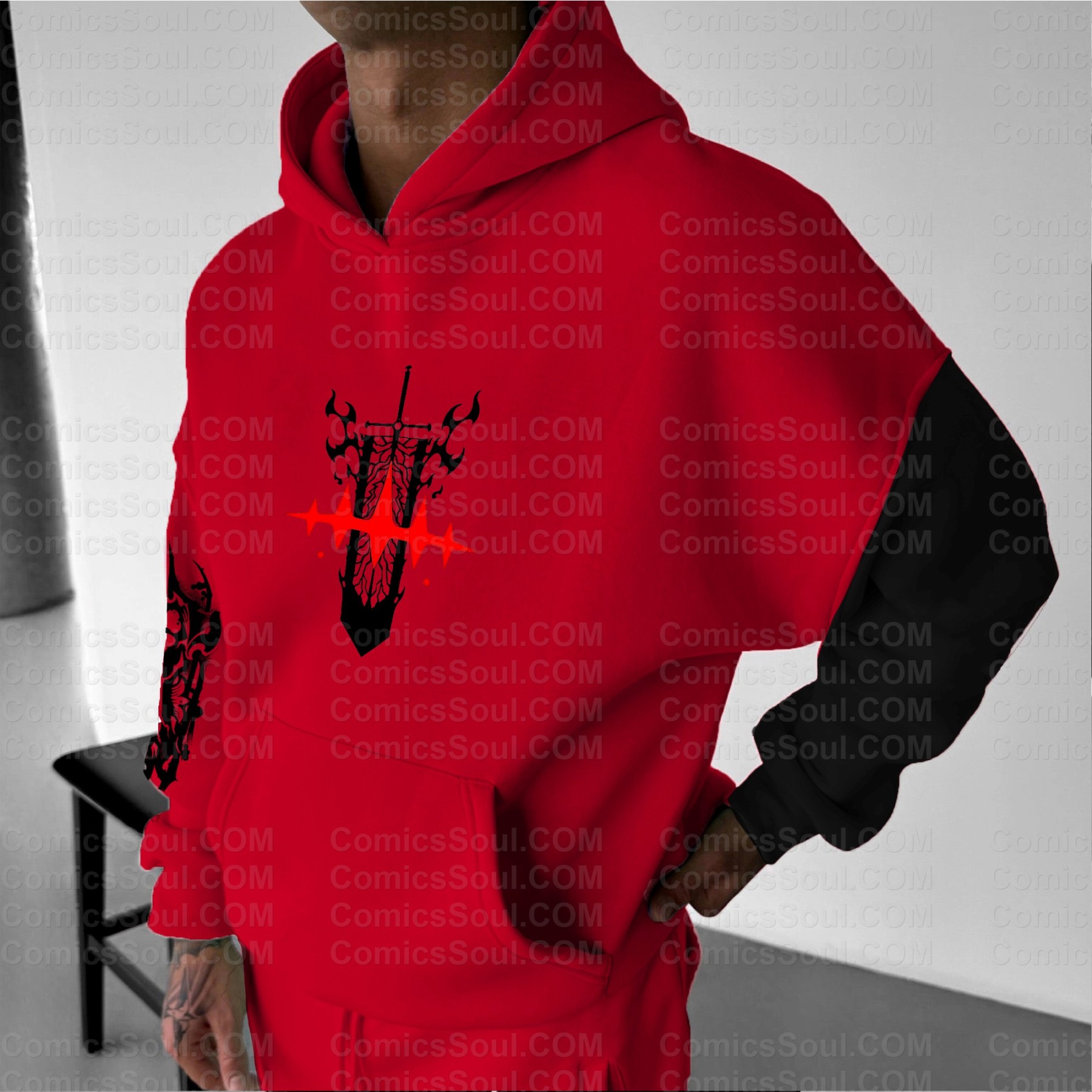 Plus Velvet Unisex Anime Graphic Streetwear Vintage Hoodie