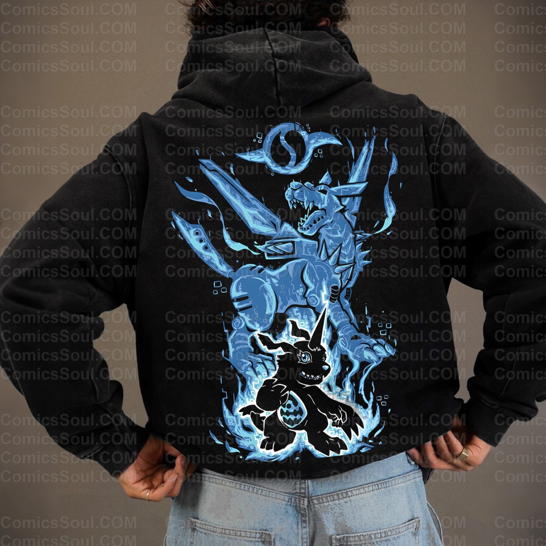 Vintage 3D Direct Inkjet Printed Washed Unisex Plush Hoodie