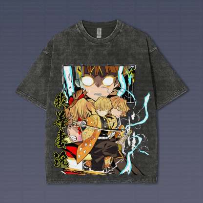 Unisex Anime Inspired Vintage T-Shirt丨Demon Slayer