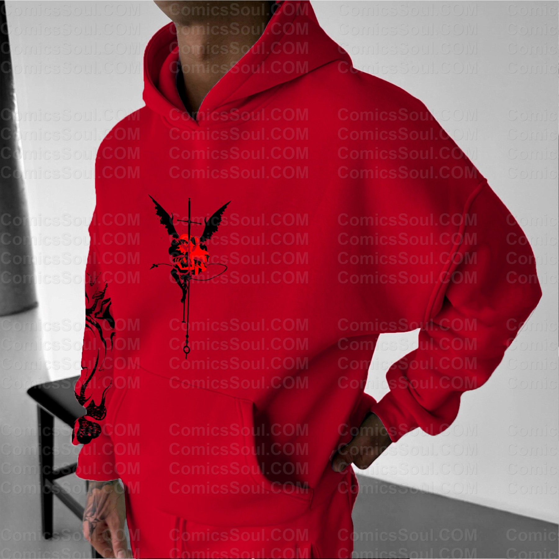 Plus Velvet Unisex Anime Graphic Streetwear Vintage Hoodie