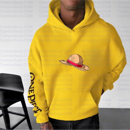 Plus Velvet Unisex Anime Graphic Streetwear Vintage Hoodieluffy