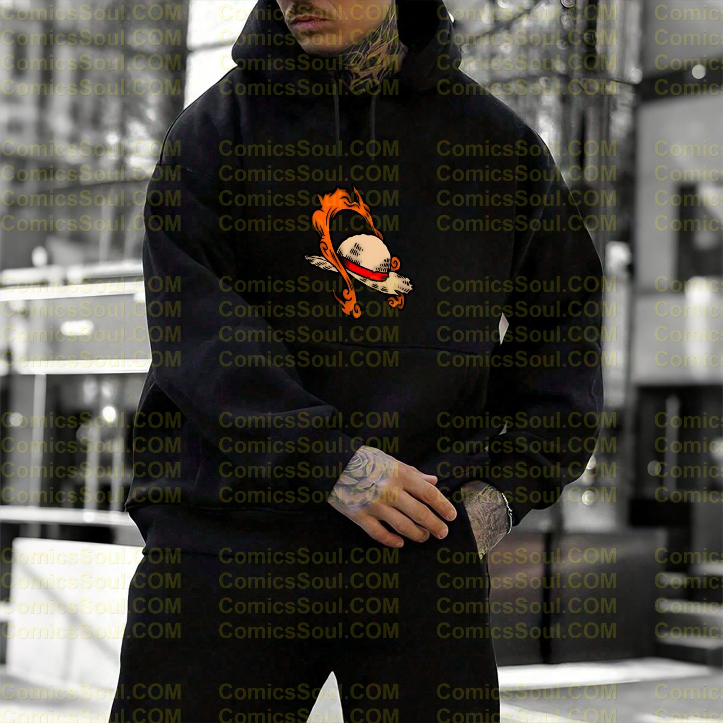 Unisex Anime Graphic Streetwear Wintage Plush Hoodie