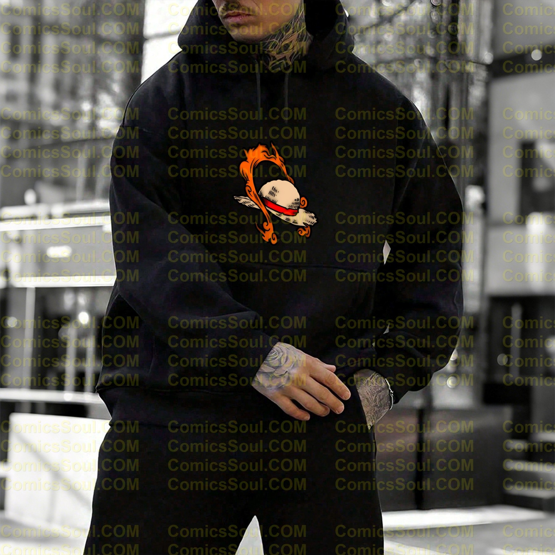 Unisex Anime Graphic Streetwear Wintage Plush Hoodie