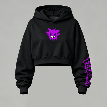 Pokémon Halloween Series Cropped Long Sleeve Hoodie & High Waist Jogger Pants Two Piece