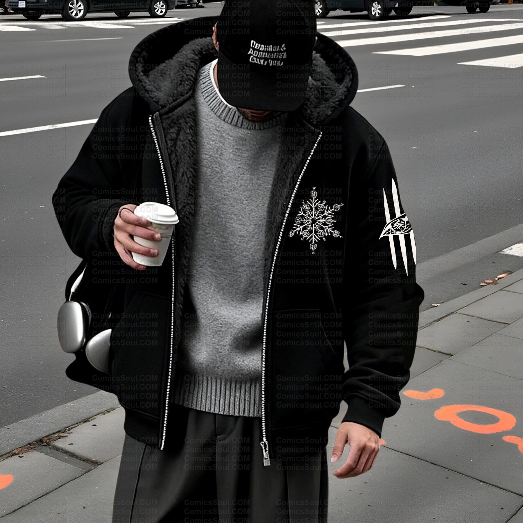 Unisex Graphic Streetwear Vintage Zipper Cardigan Plush Hoodie