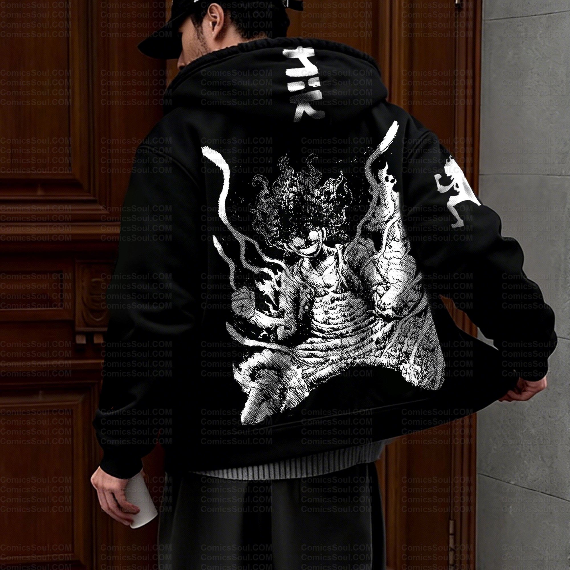 Unisex Graphic Streetwear Vintage Zipper Cardigan Plush Hoodie