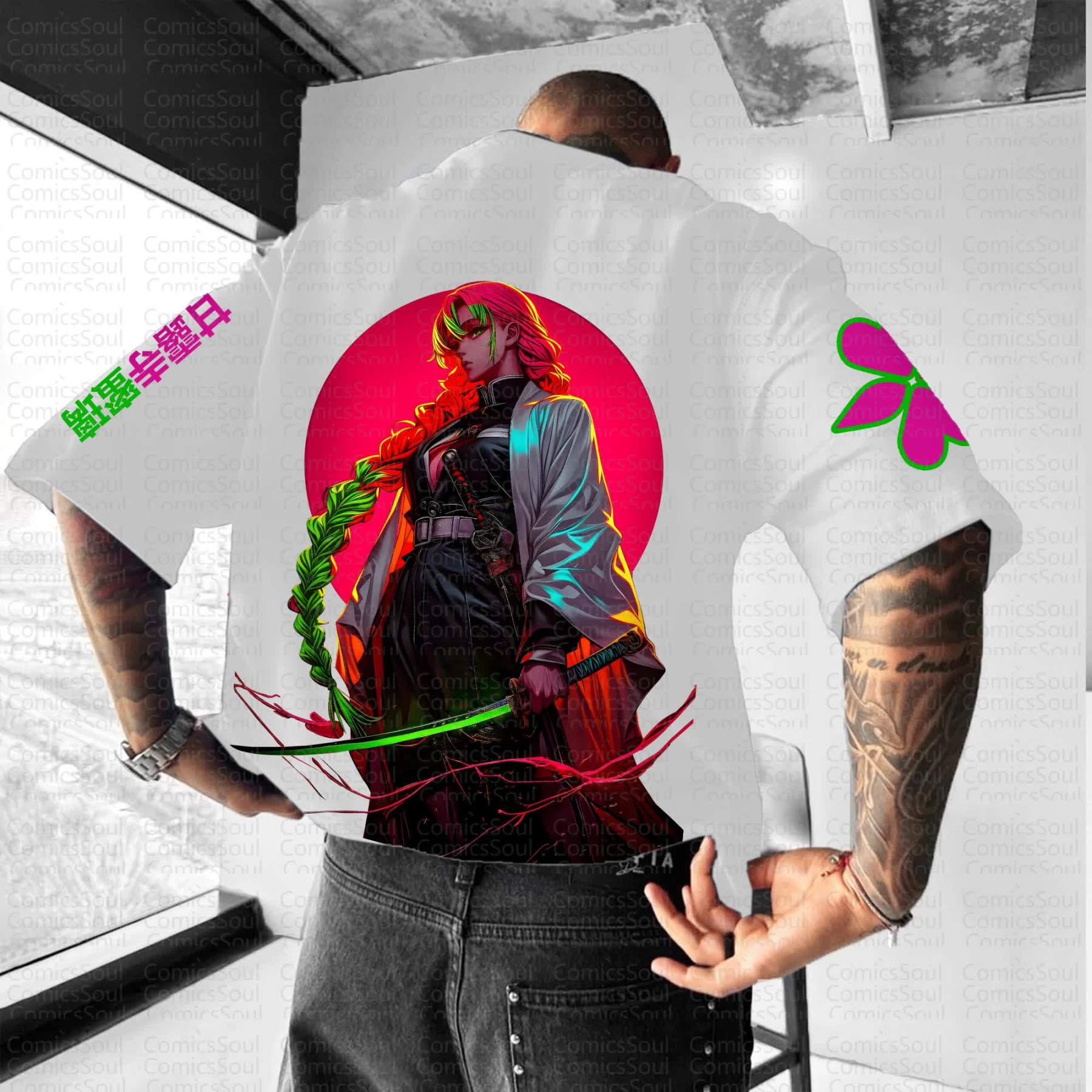 Unisex Anime Inspired Vintage T-Shirt丨Demon Slayer X Pokémon