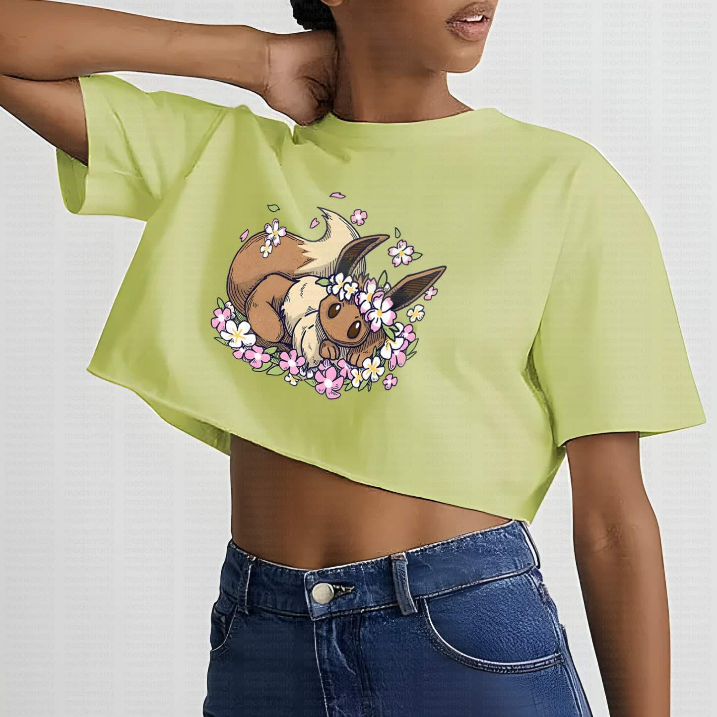 Cute and playful "Pokémon" summer women's cropped top