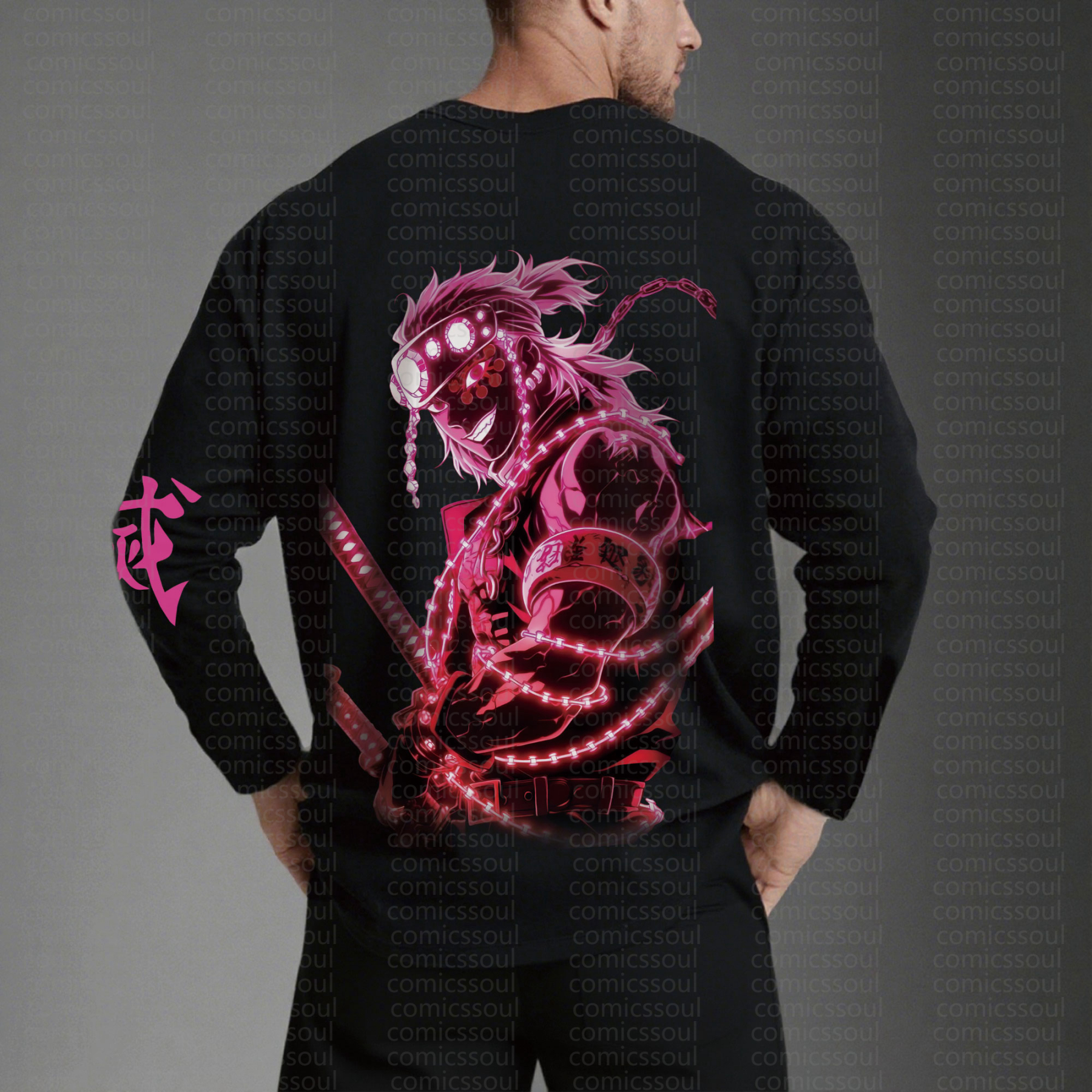 Unisex “Demon Slayer” Anime Graphic Streetwear Vintage Long-Sleeved T-shirt