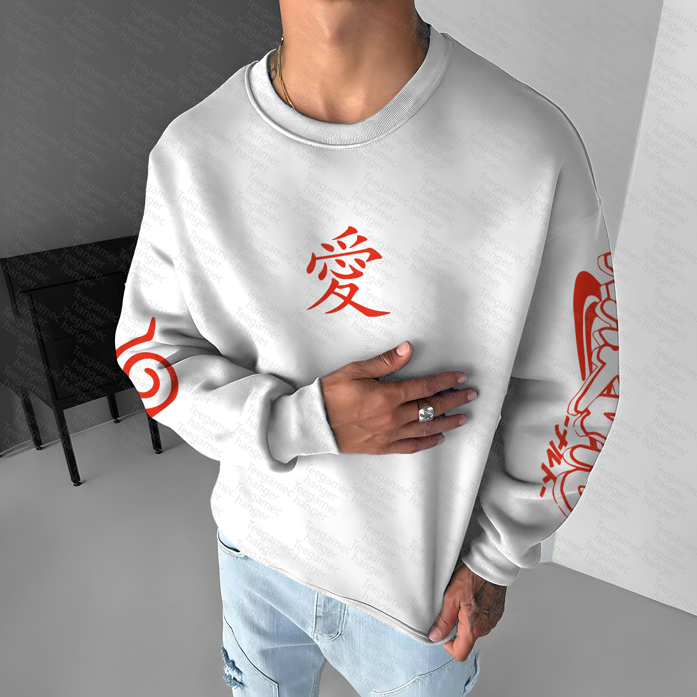 Unisex Anime Graphic Inspired Vintage Sweatshirt