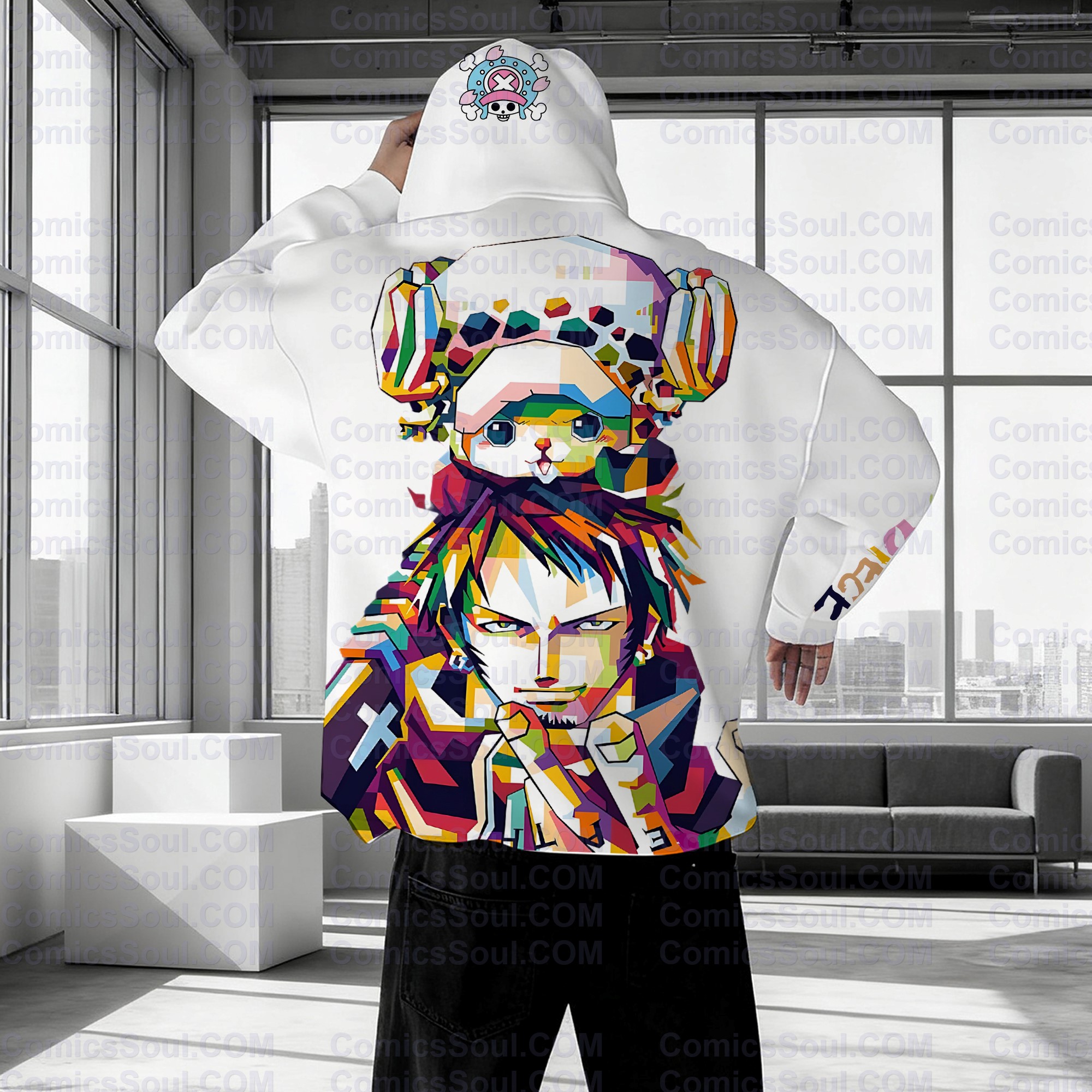 Plus Velvet Unisex Anime Graphic Streetwear Vintage Hoodie